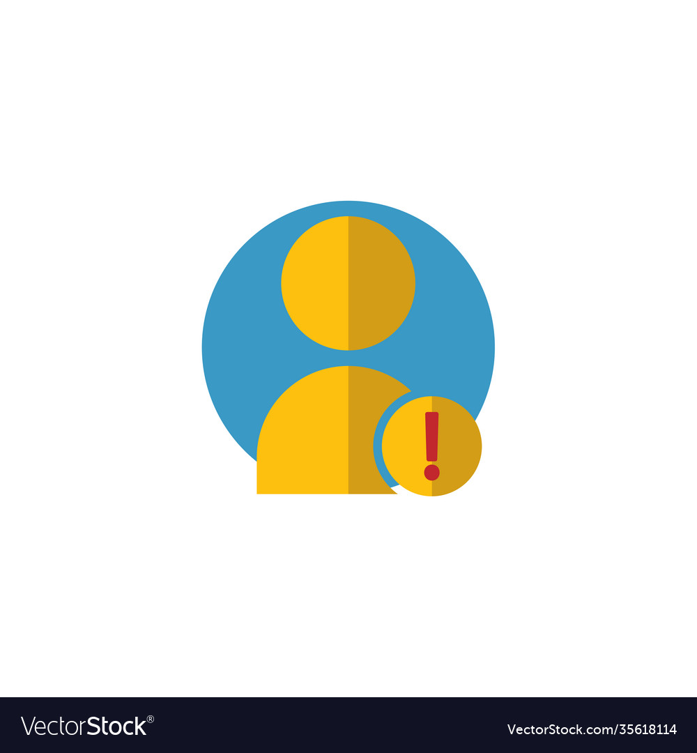 User warning flat icon editable stroke simple