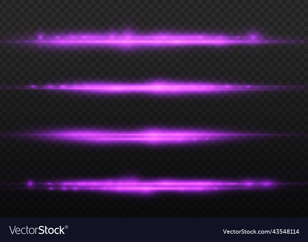 Violet light rays flash purple horizontal line Vector Image