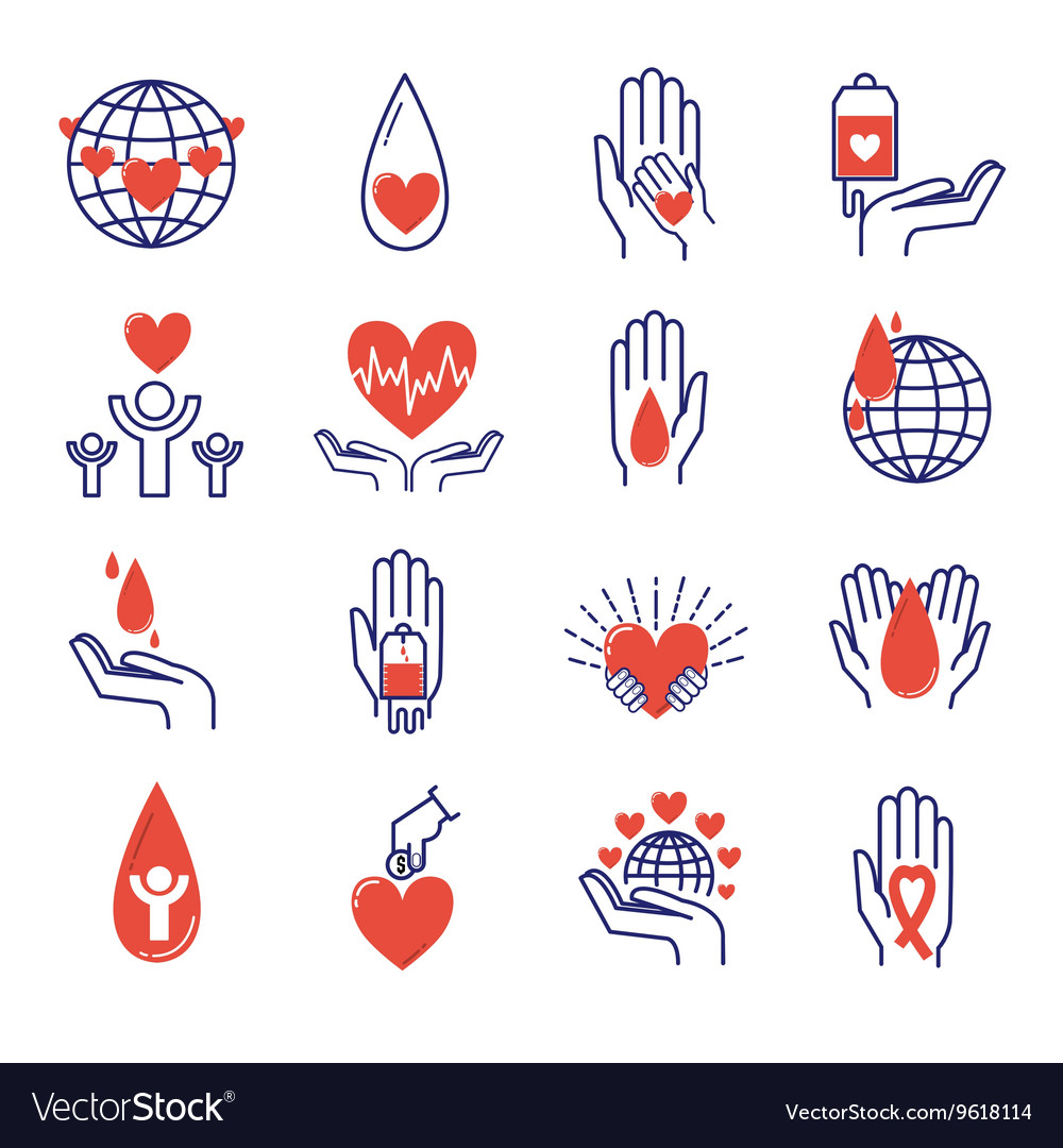 Volunteer icons set vector image Volunteer icons set