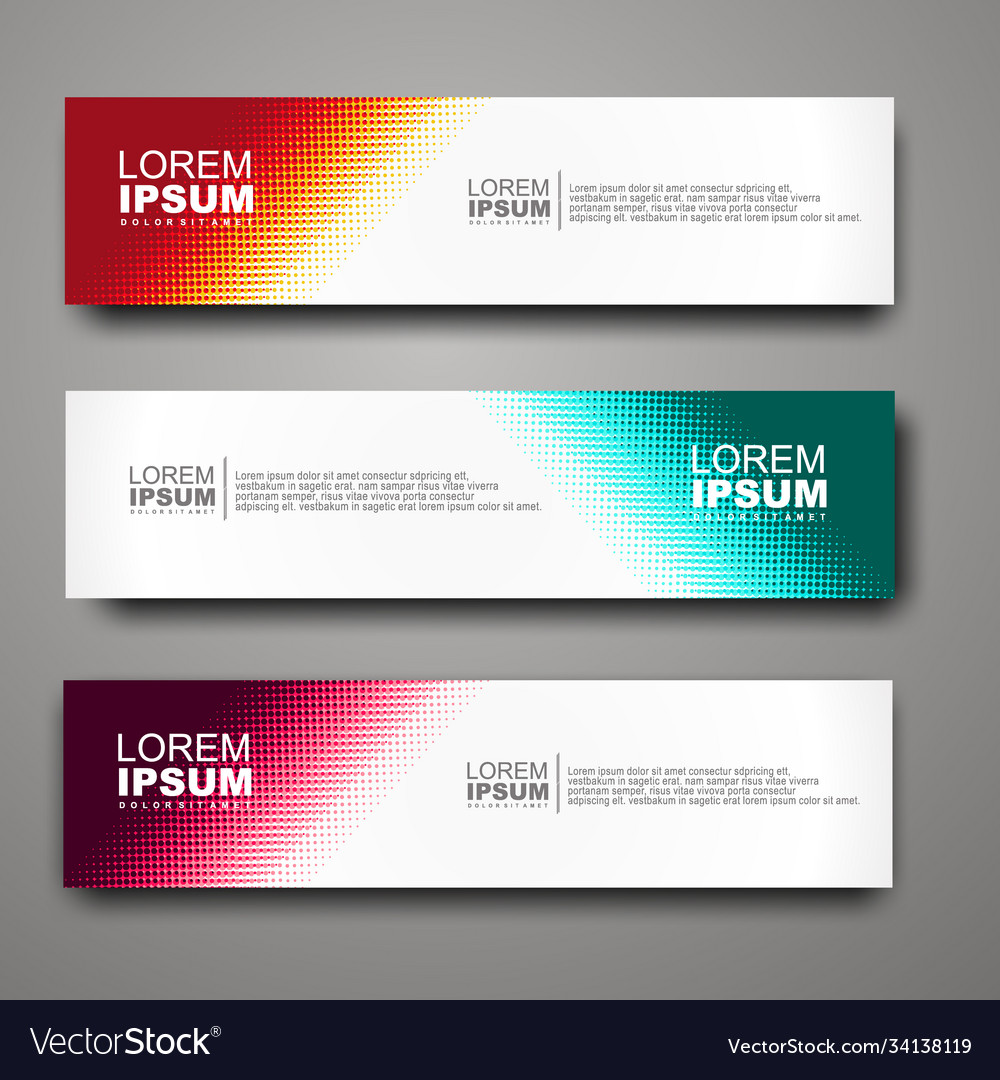 Abstract web banner design template with halftone