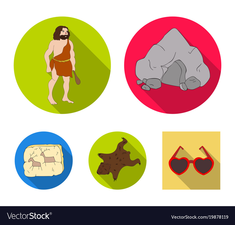 Ancient world stone age set Royalty Free Vector Image