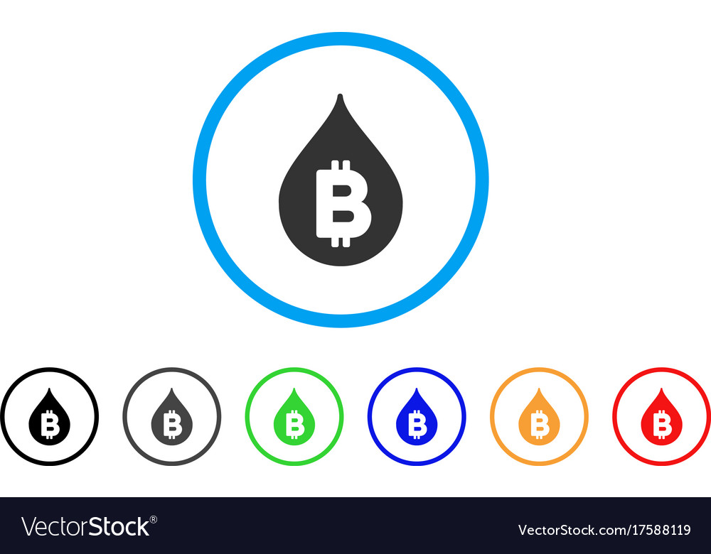 Bitcoin drop rounded icon
