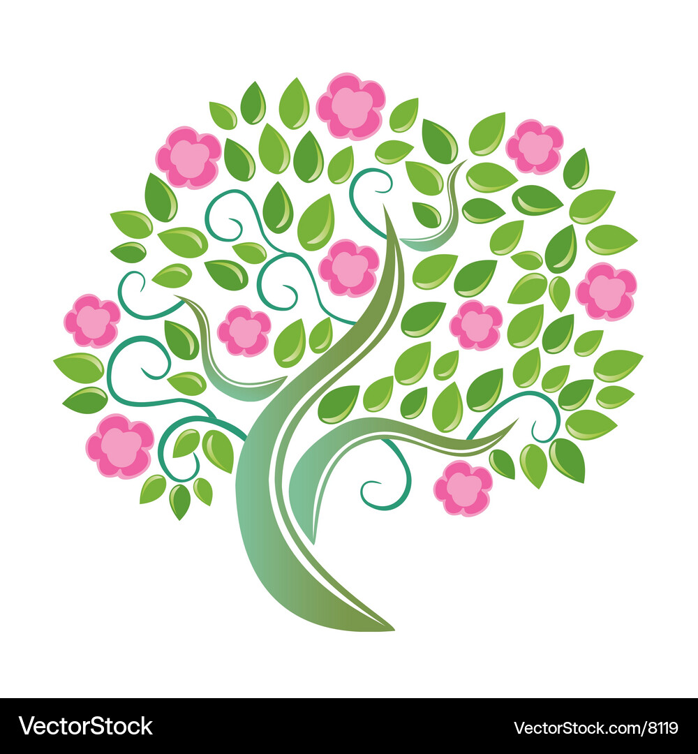 Blossoming tree Royalty Free Vector Image - VectorStock