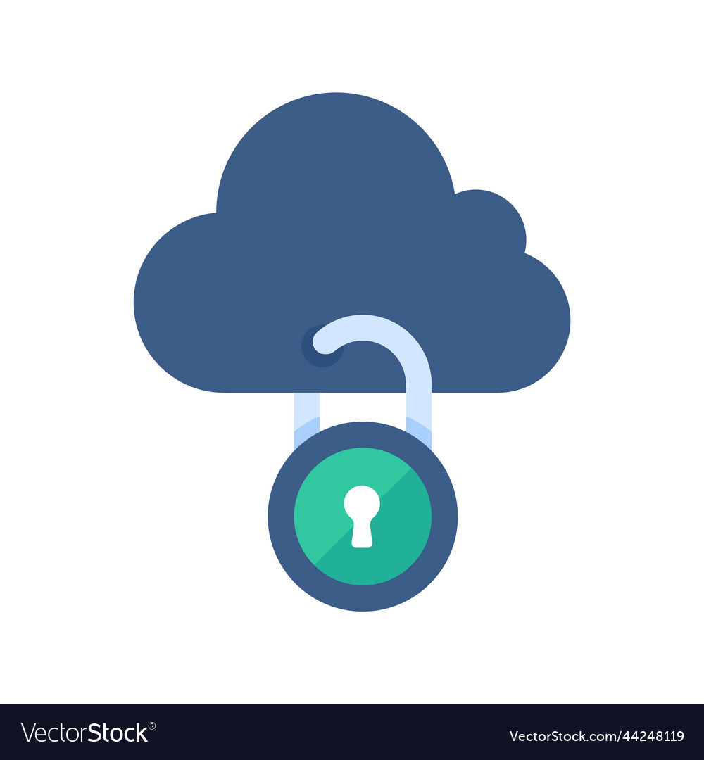 Cloud computing the padlock that locks clouds vector image Cloud computing the padlock that locks clouds