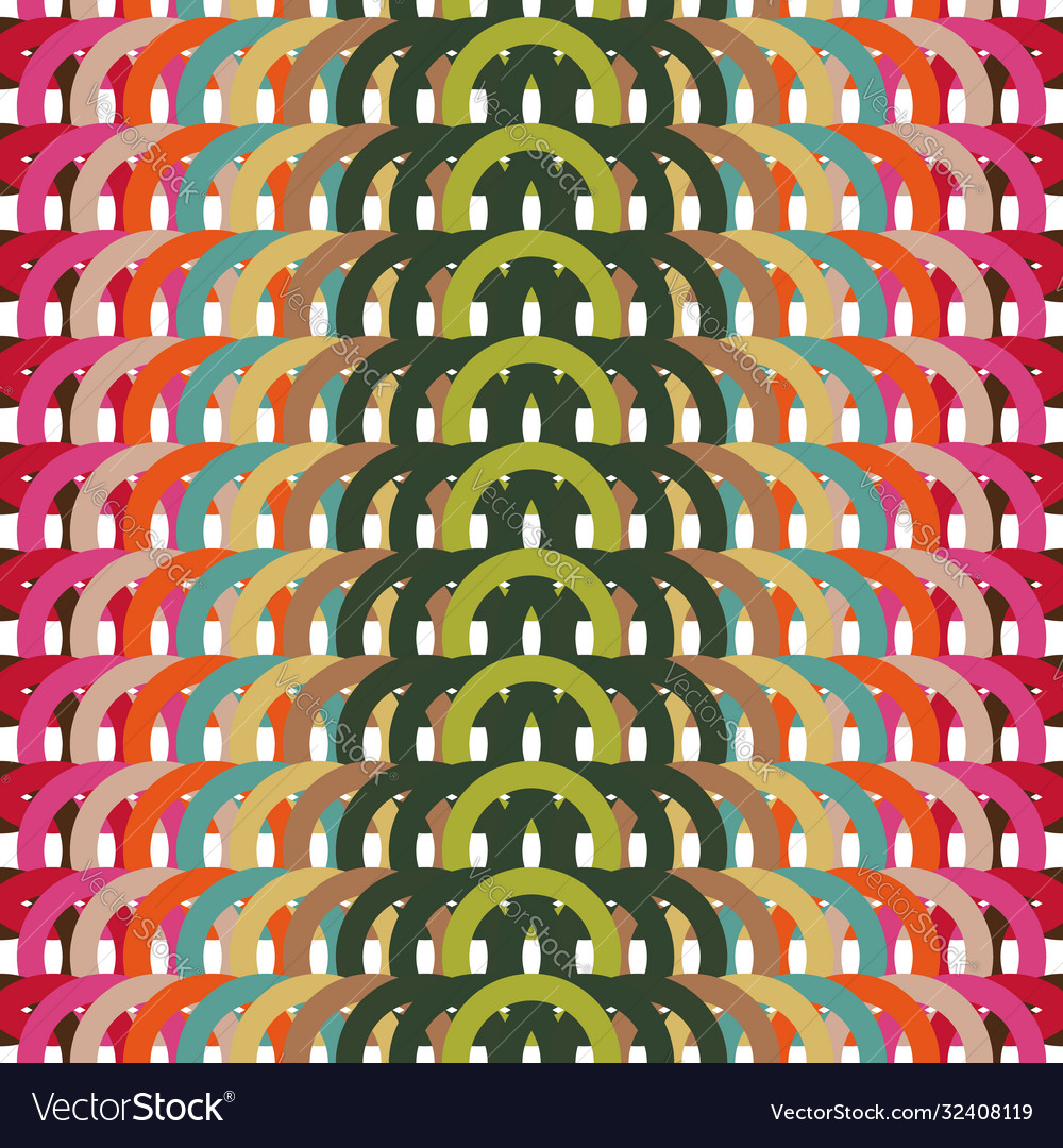 Colorful half round design repeat pattern print