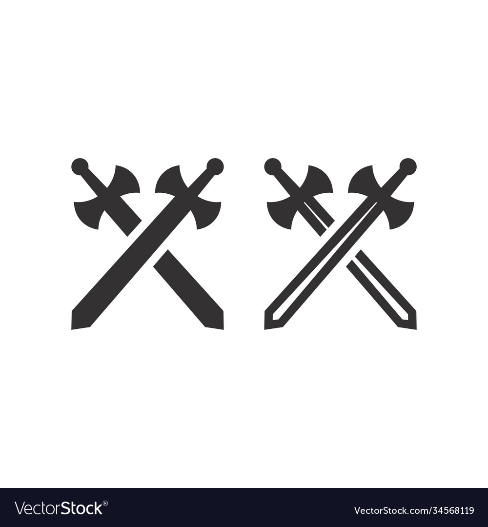 Crossed swords Royalty Free Vector Image - VectorStock