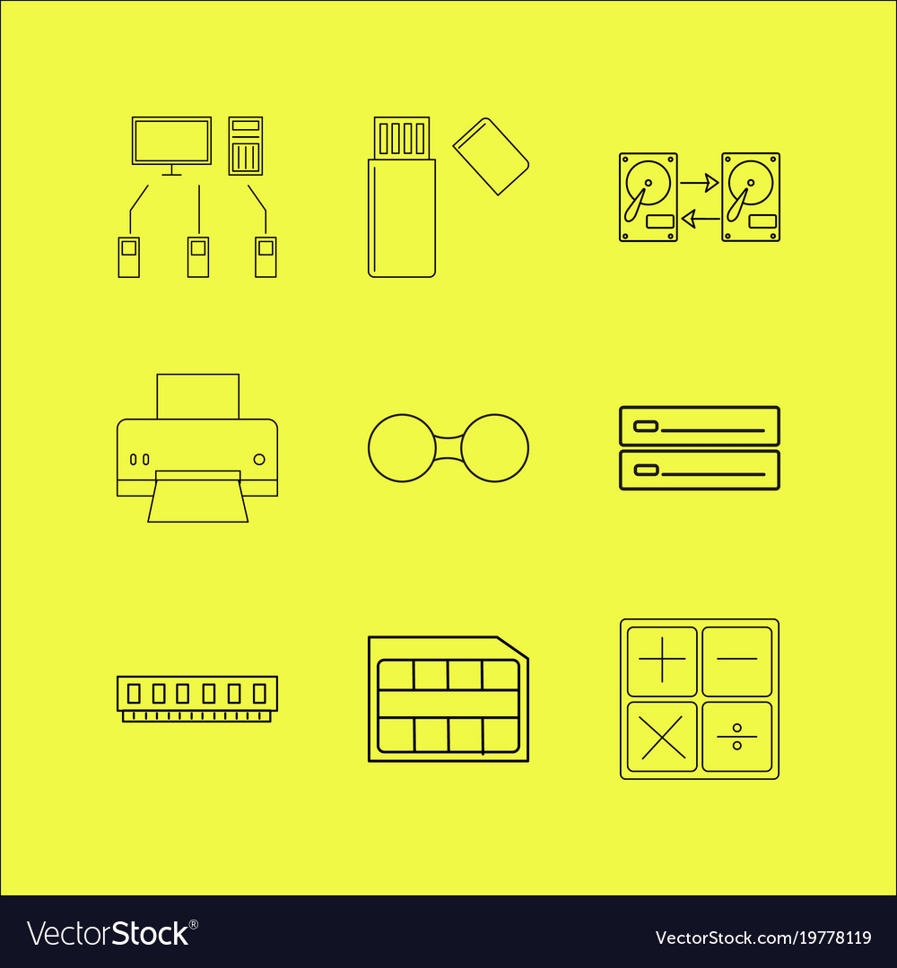 Devices linear icon set simple outline icons
