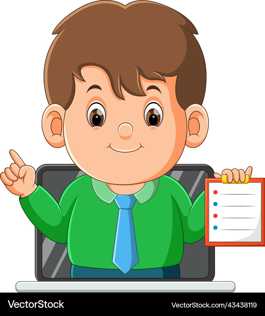 Employee is explaining the task of the work Vector Image