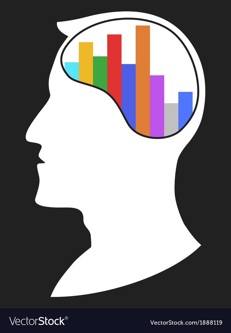 Head with bar chart