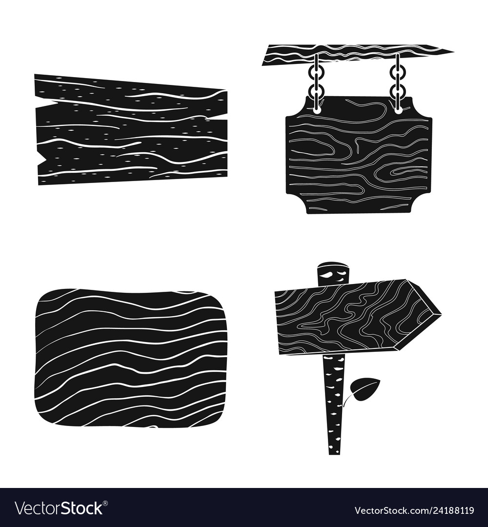 Isolated object of raw and hardwood symbol set vector image Isolated object of raw and hardwood symbol set