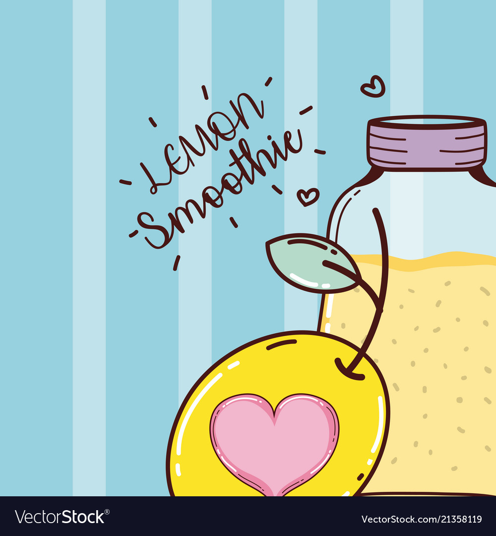 Lemon smoothie cartoon Royalty Free Vector Image