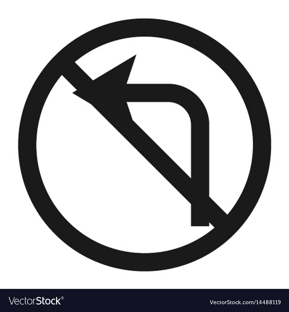 No left prohibition turn sign line icon Royalty Free Vector