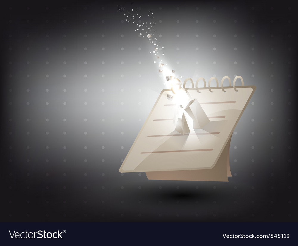 Notebook in 3d with light effect