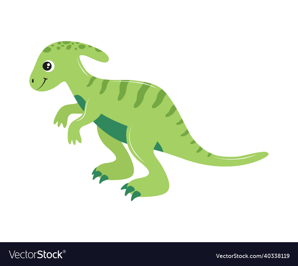 Parasaurolophus little dinosaur Royalty Free Vector Image