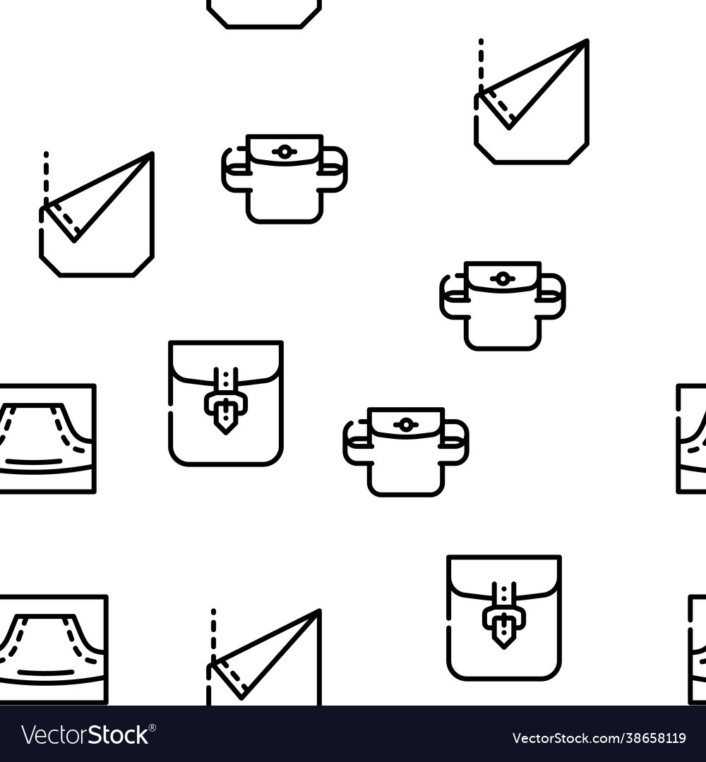 Patch pocket clothes seamless pattern vector image Patch pocket clothes seamless pattern