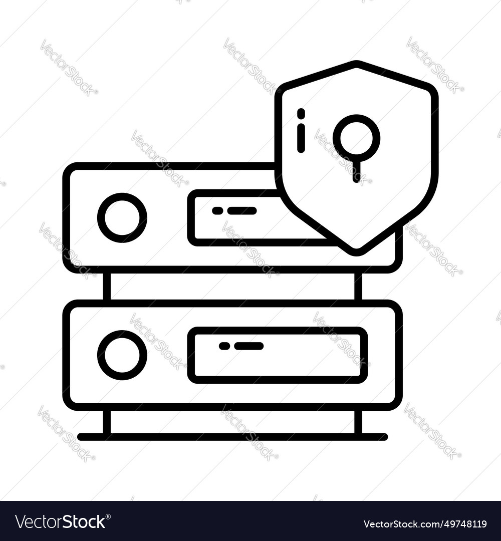 Protection shield with data server showing