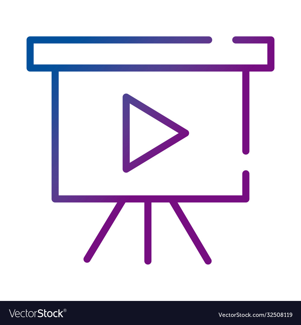 Proyector display with play button video content vector image Proyector display with play button video content