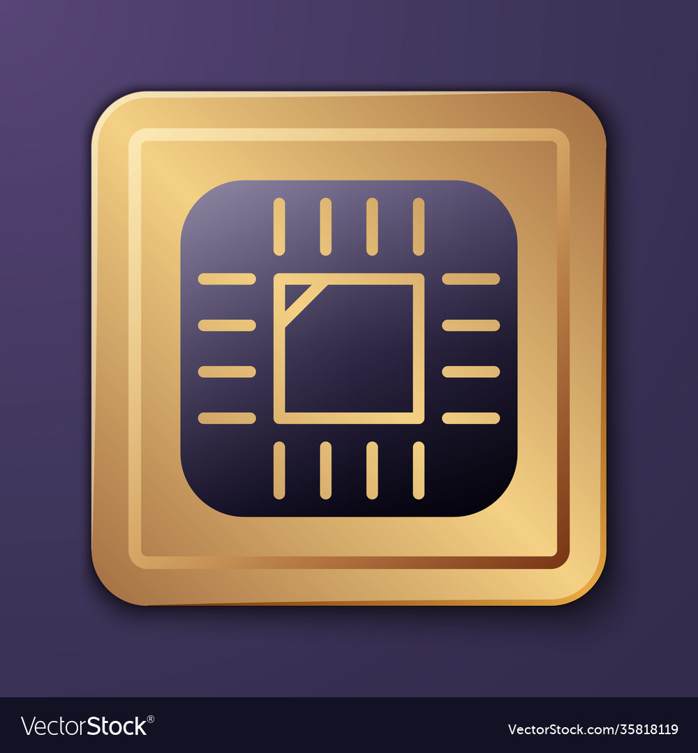 Purple computer processor with microcircuits cpu vector image Purple computer processor with microcircuits cpu
