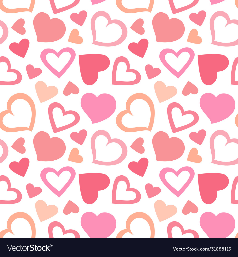 Seamless love pattern on white background endless Vector Image