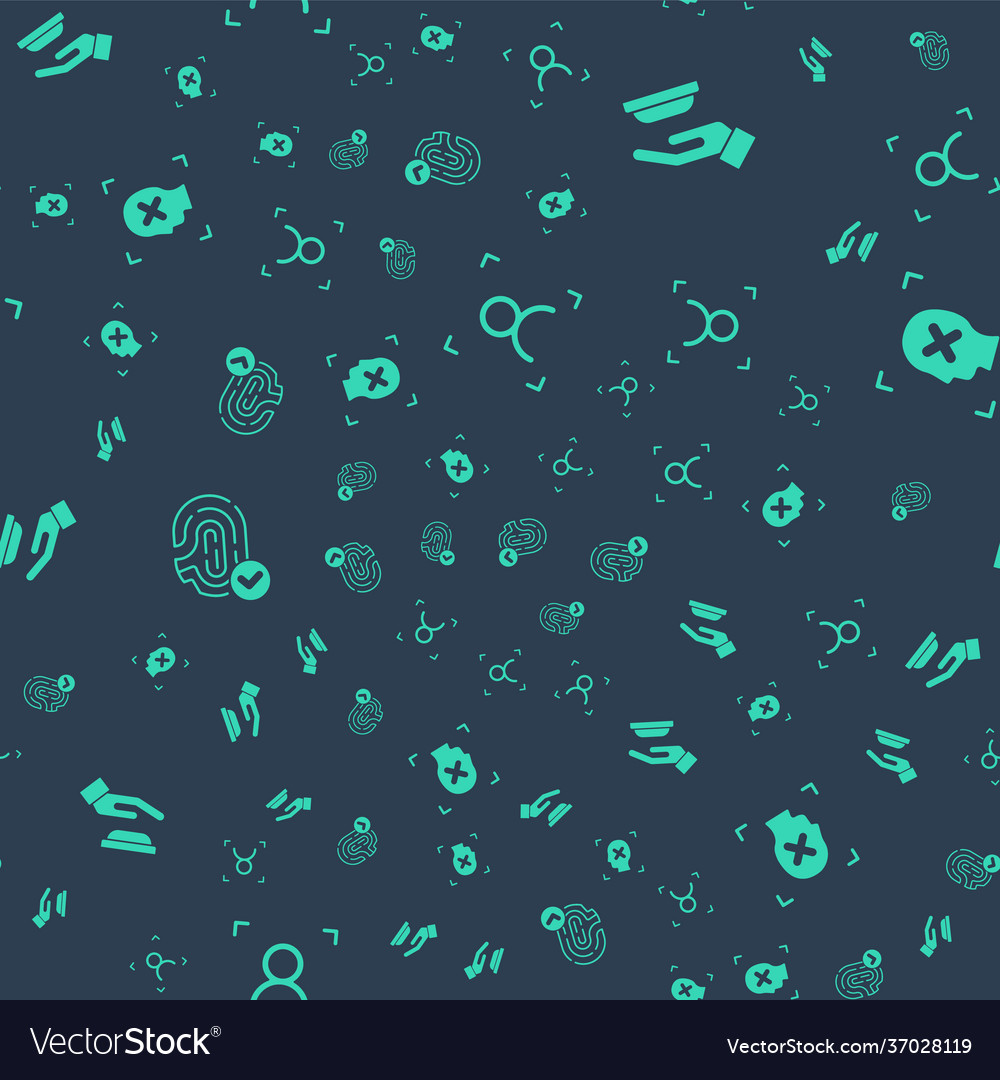 Set face recognition palm print fingerprint vector image Set face recognition palm print fingerprint