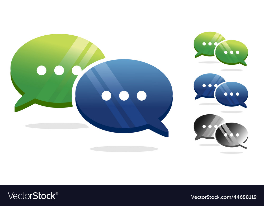 Set of chat bubble in realistic style speech vector image Set of chat bubble in realistic style speech