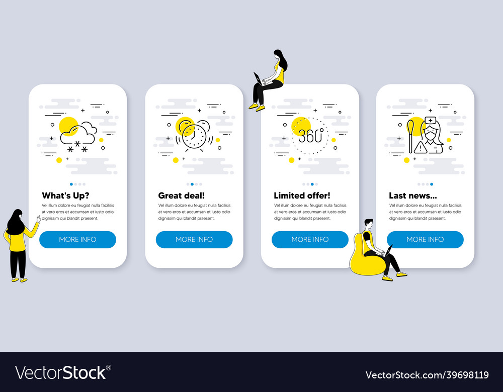 Set of science icons such as 360 degrees time vector image Set of science icons such as 360 degrees time
