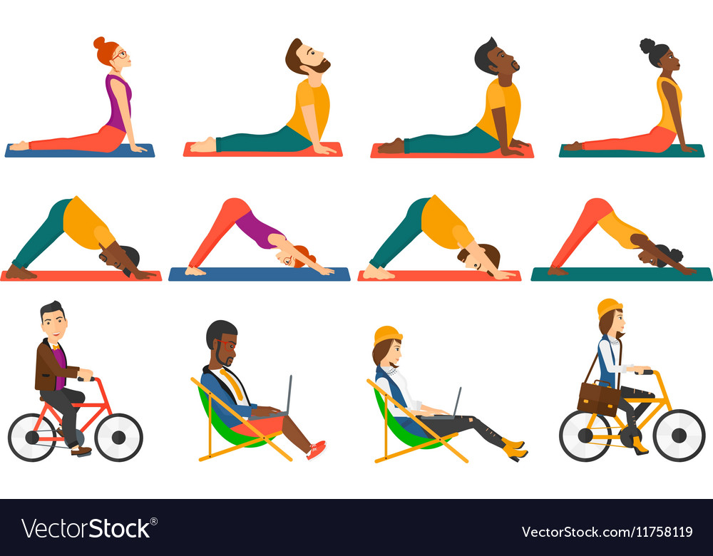 Set of sport and business characters