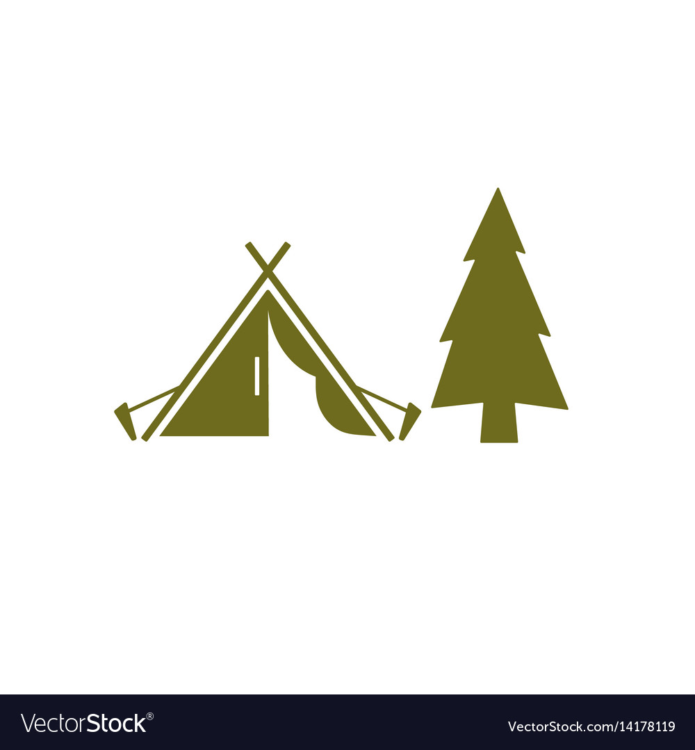 Stylized icon of tourist tent