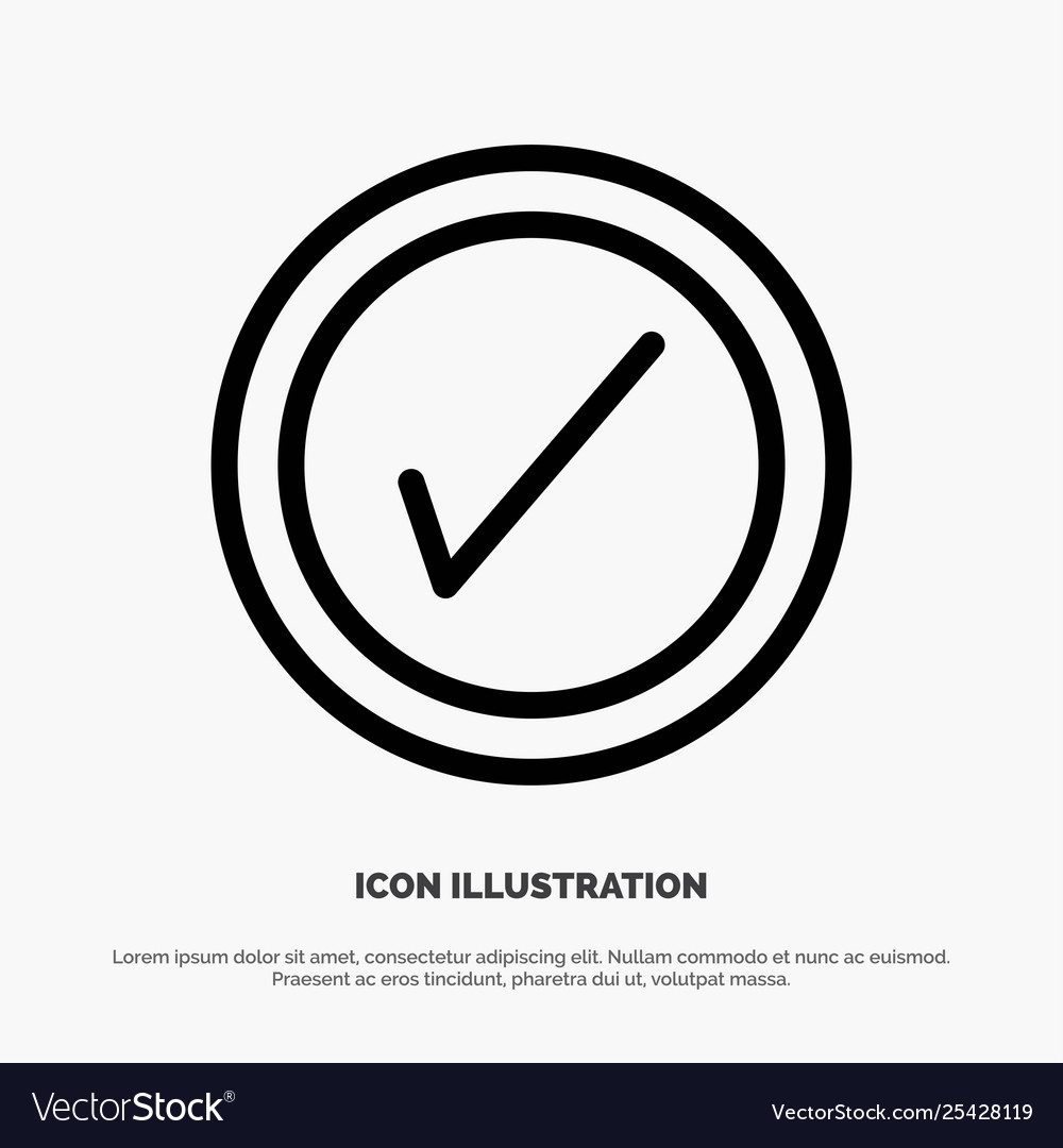 Tick interface user line icon vector image Tick interface user line icon