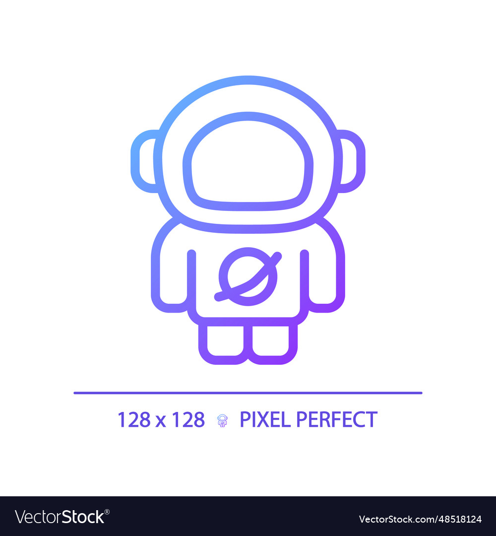 Astronaut pixel perfect gradient linear icon vector image Astronaut pixel perfect gradient linear icon