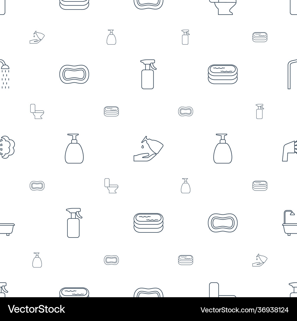 Bath icons pattern seamless white background Vector Image