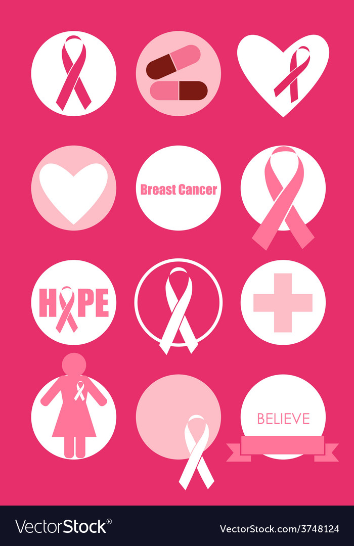 Breast cancer awareness cards design Royalty Free Vector