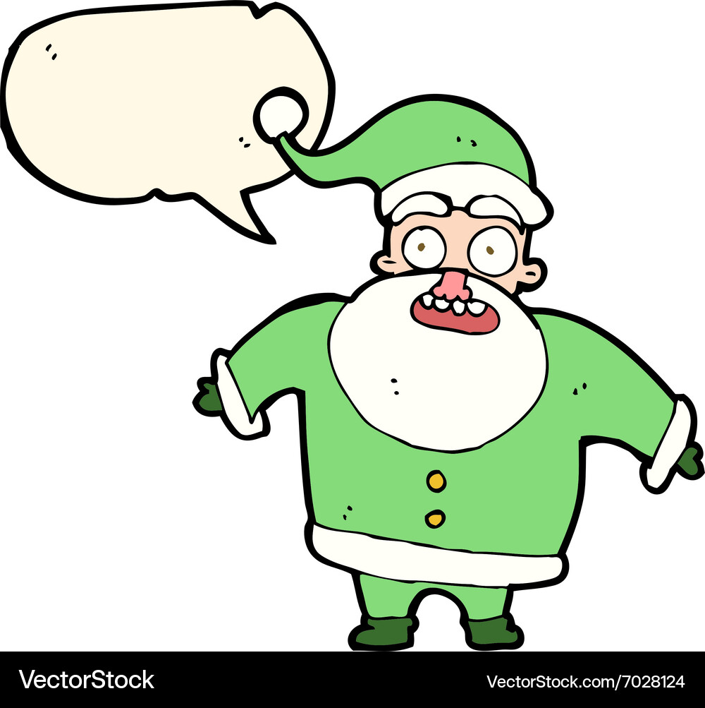 Cartoon shocked santa claus with speech bubble Vector Image