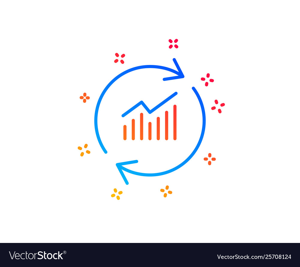 Chart line icon update report graph sign vector image Chart line icon update report graph sign