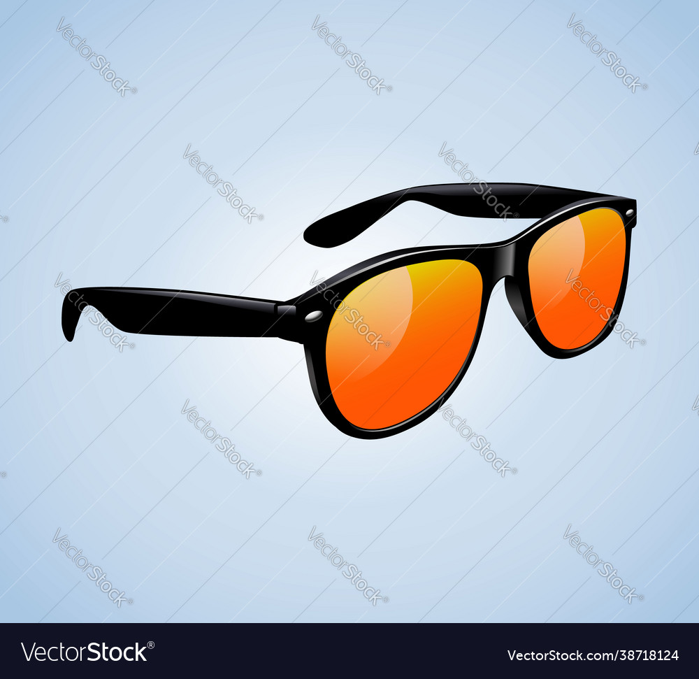 Classic vintage sunglasses realistic isolated Vector Image