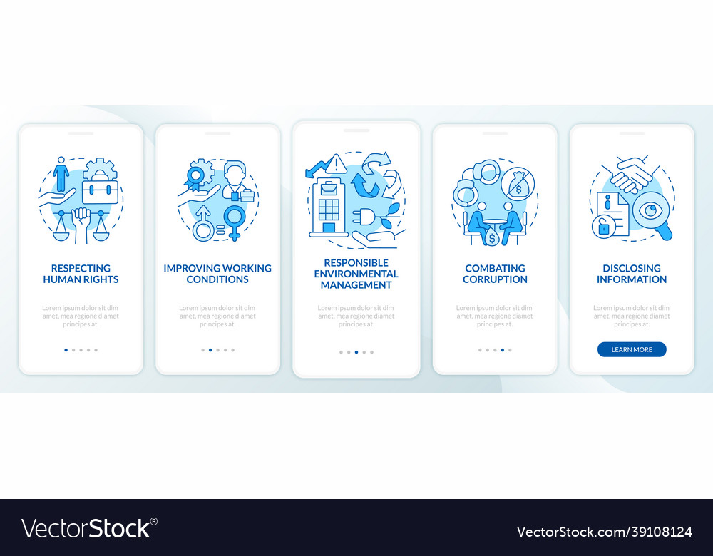 Csr issues blue onboarding mobile app page screen vector image Csr issues blue onboarding mobile app page screen