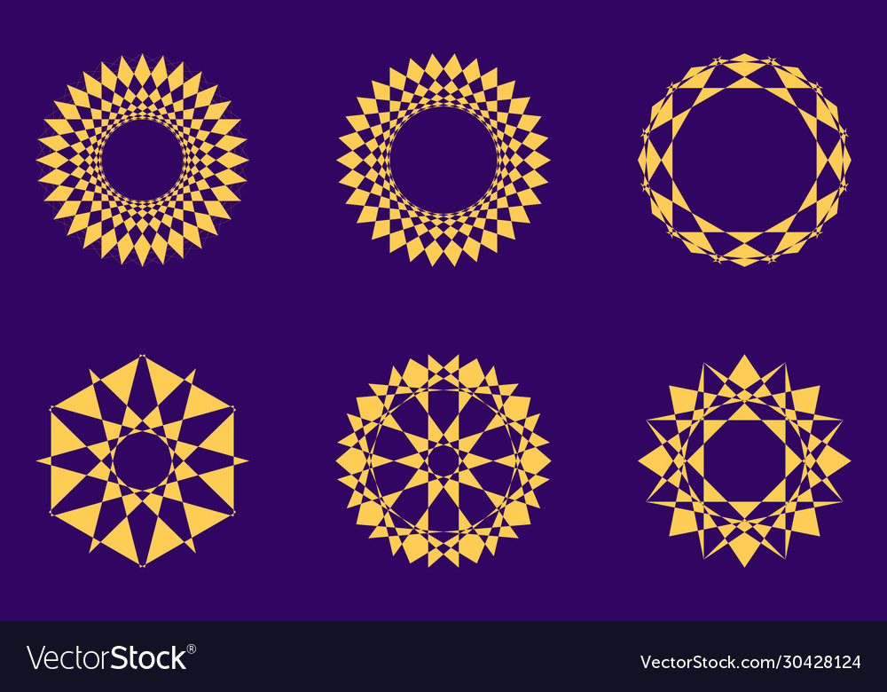 Different abstract geometric design element set