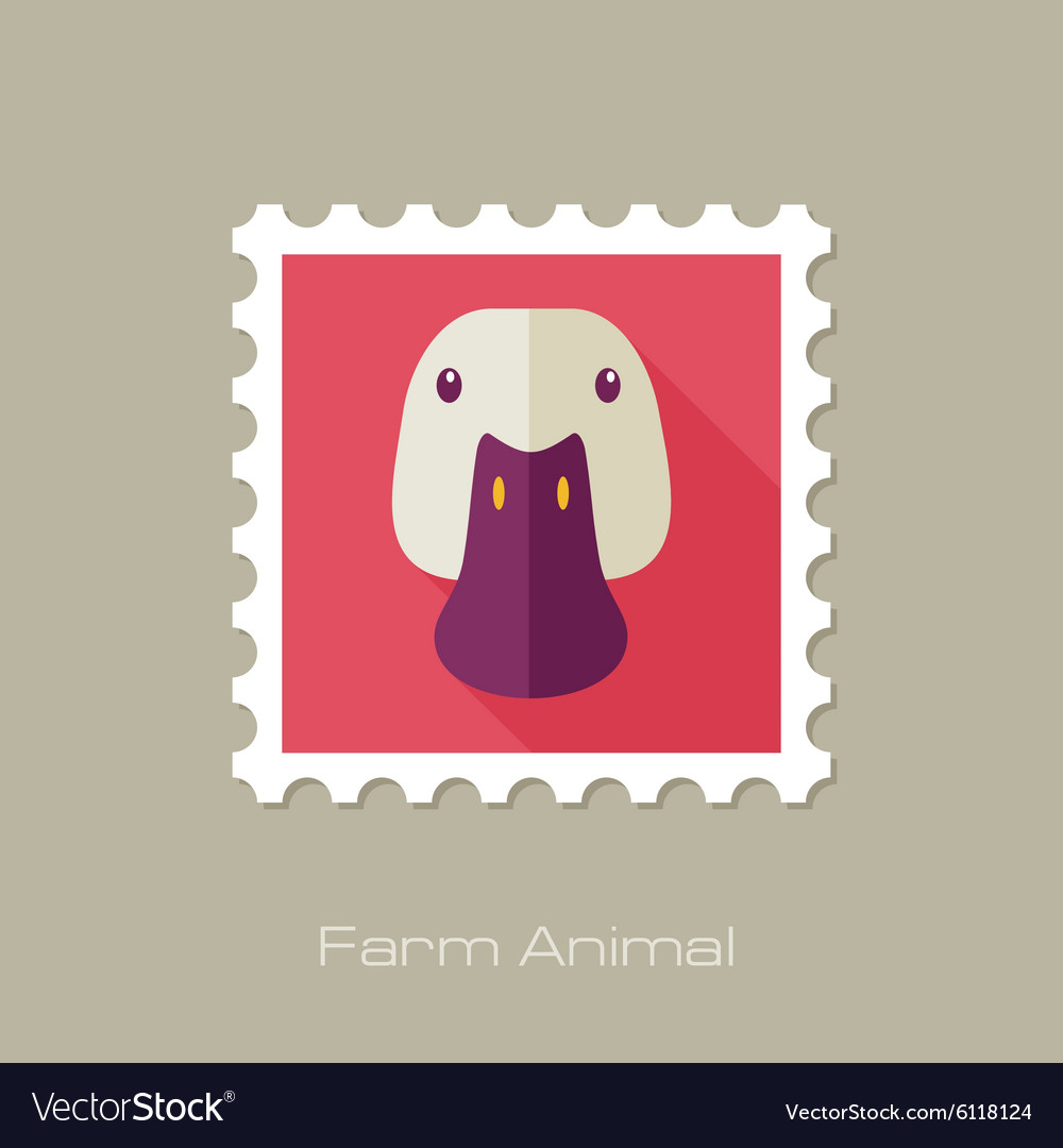 Duck flat stamp animal head