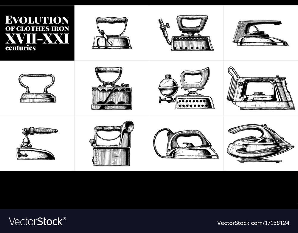 Evolution clothes iron Royalty Free Vector Image