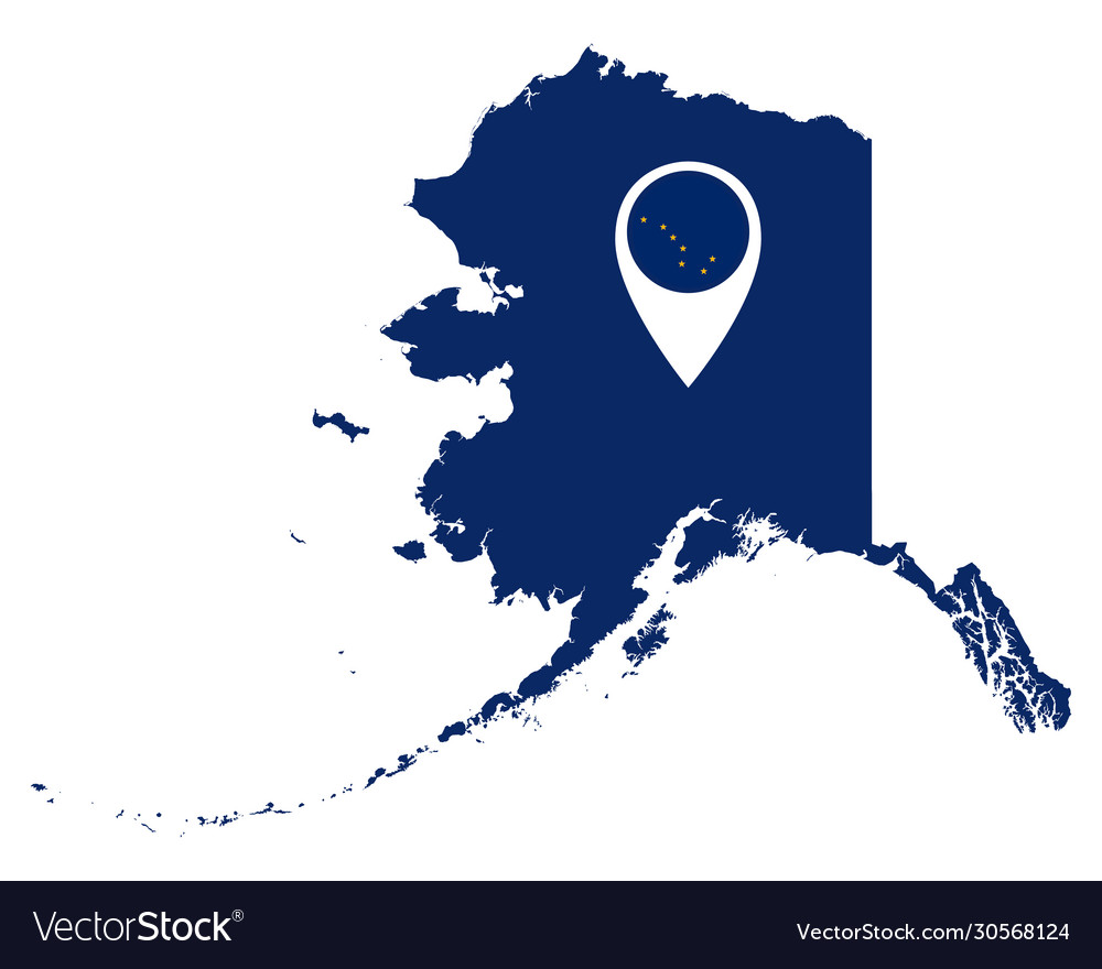 Flag alaska in location pin and map