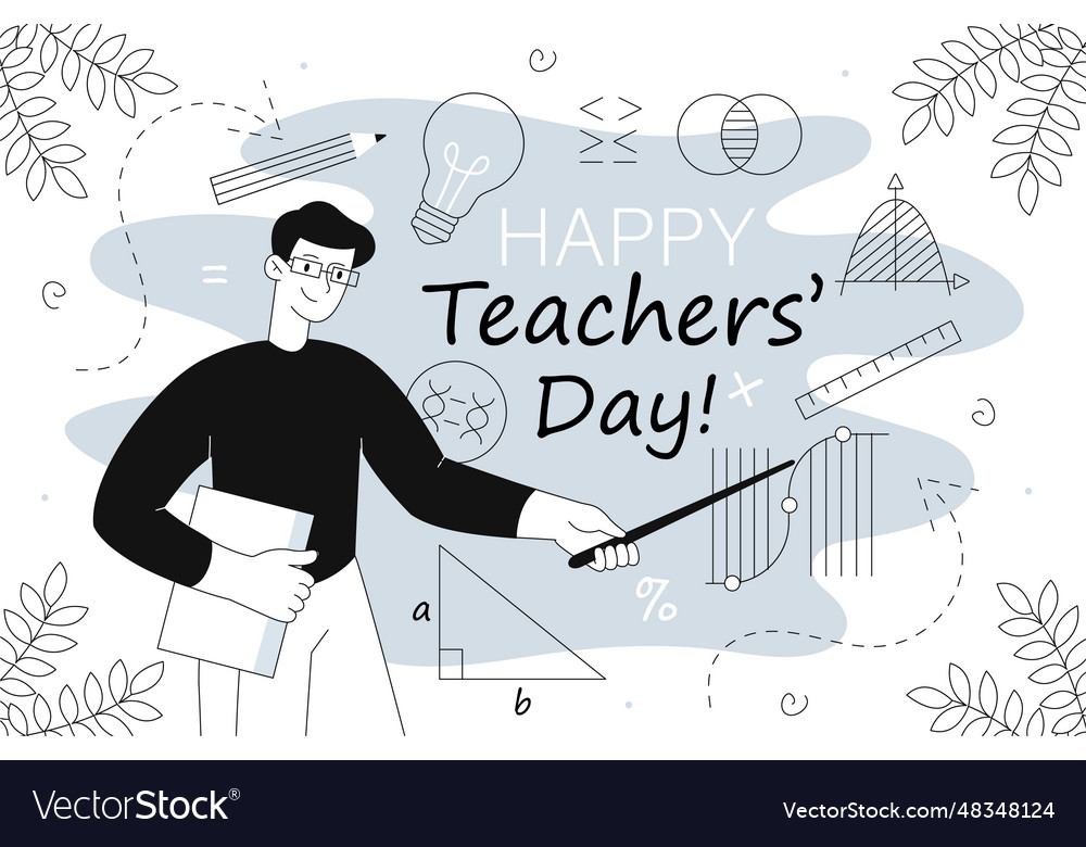 Man with teachers day concept Royalty Free Vector Image