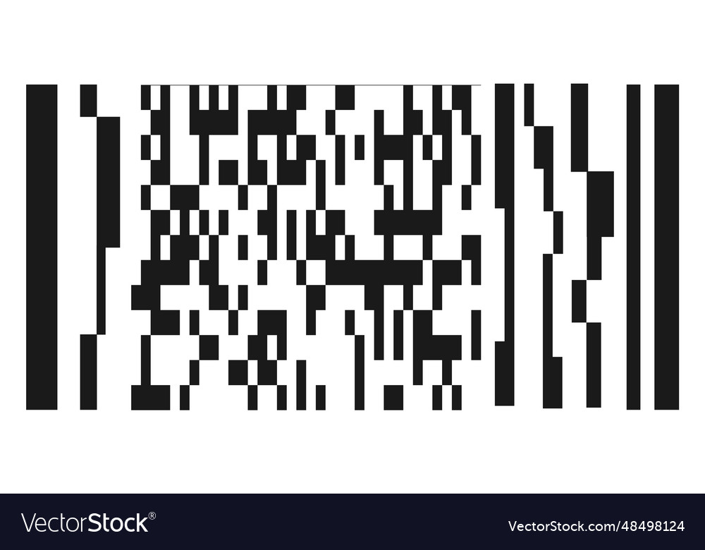 Matrix code product info encrypted scan vector image Matrix code product info encrypted scan