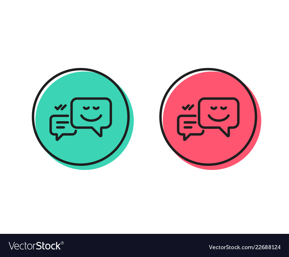 Message speech bubbles with smile line icon