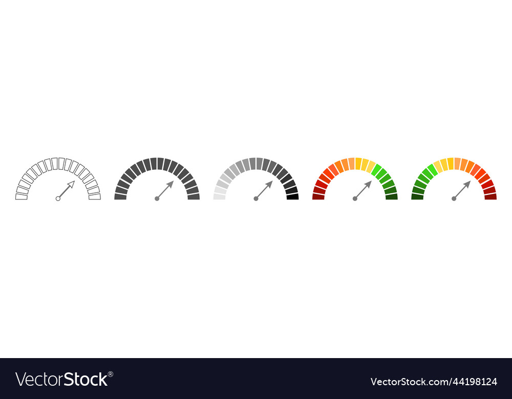 Meter scale with arrow the measuring device icons vector image Meter scale with arrow the measuring device icons
