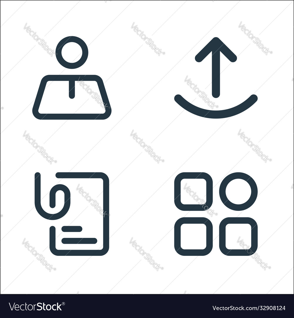 Myicon one line icons linear set quality vector image Myicon one line icons linear set quality