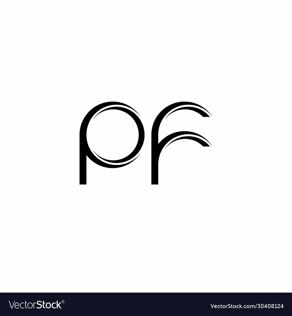 Pf logo monogram with slice rounded modern design