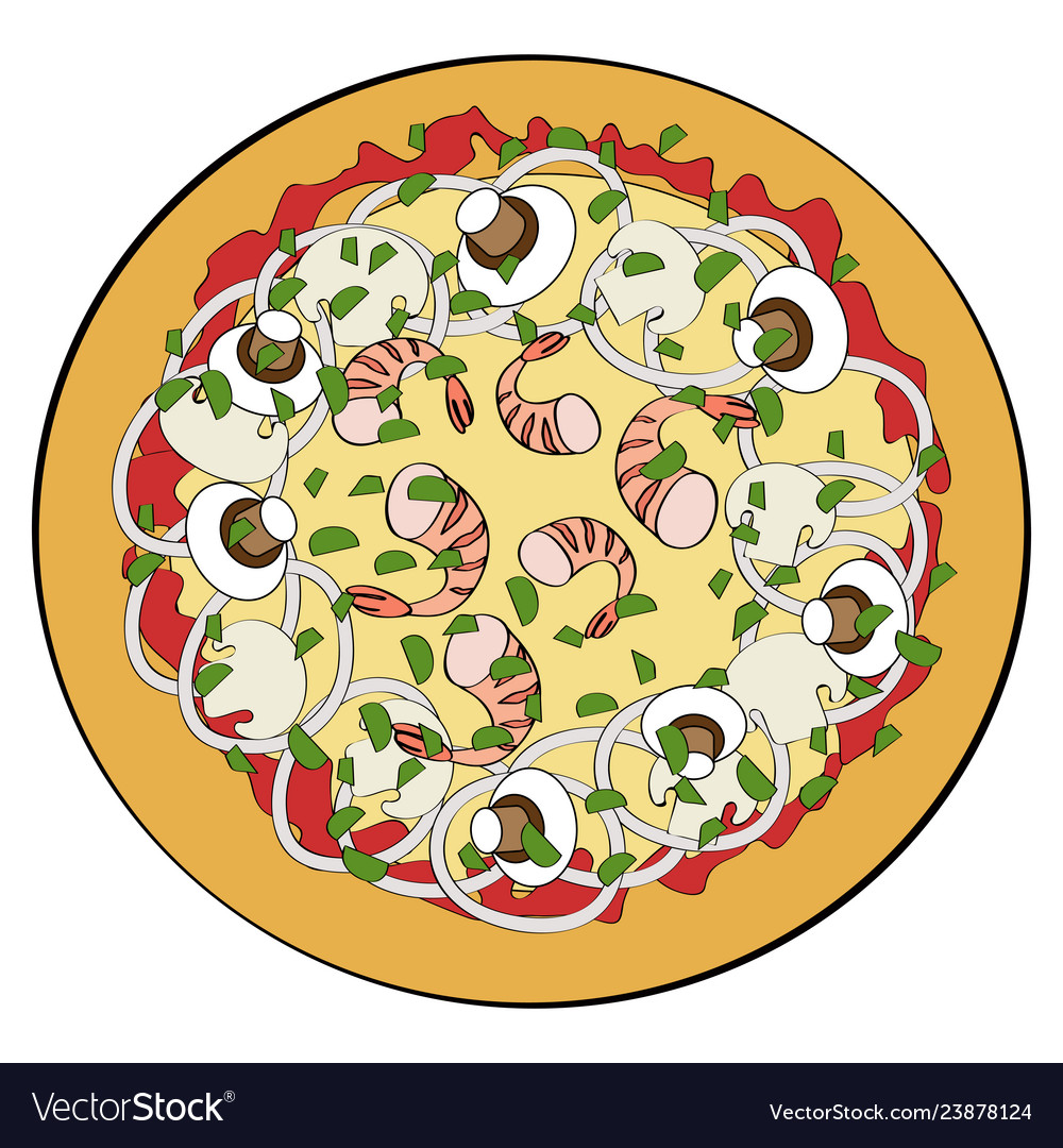 Pizza with cheese on white background