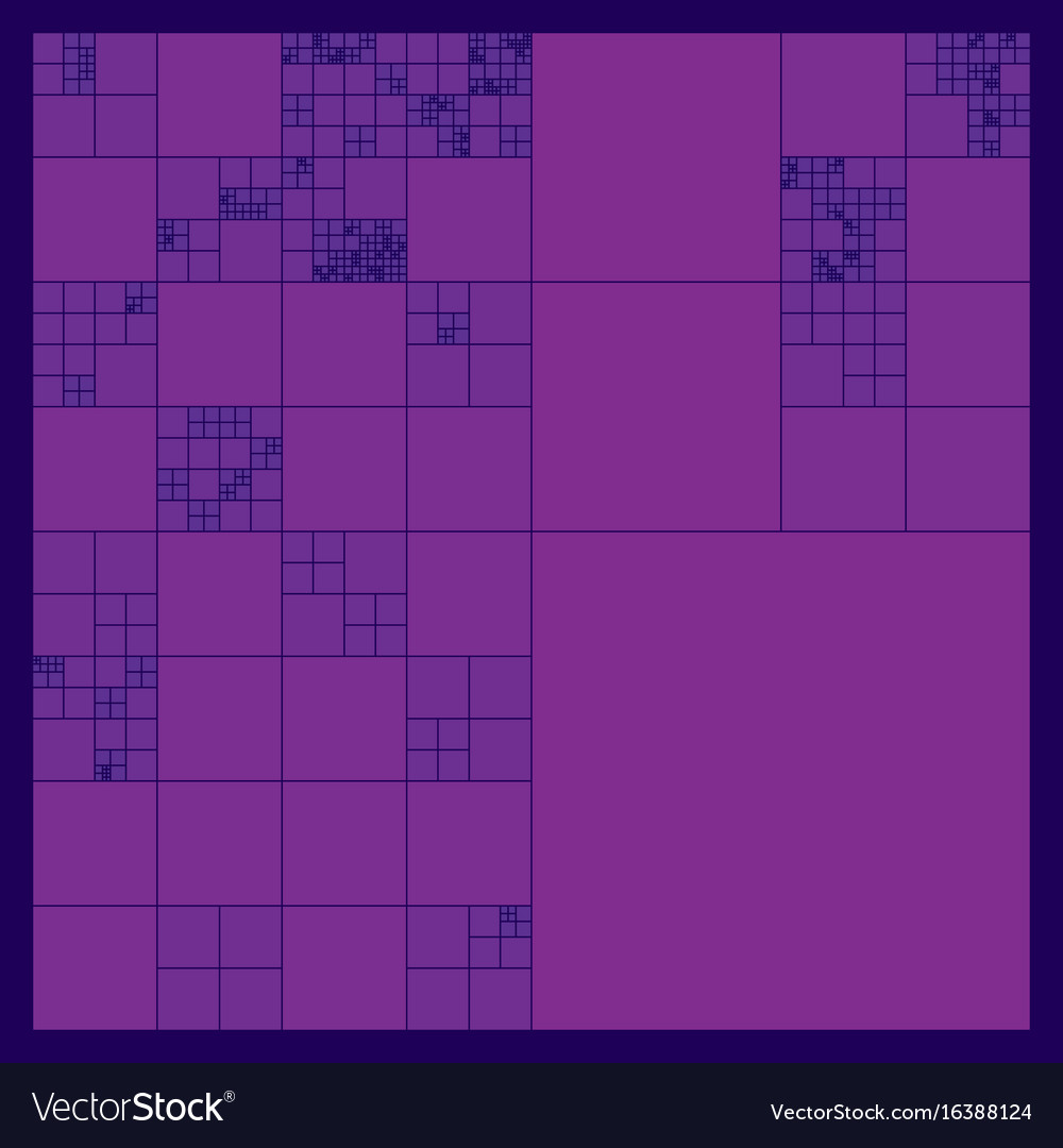 Subdivided squares grid system randomly sized