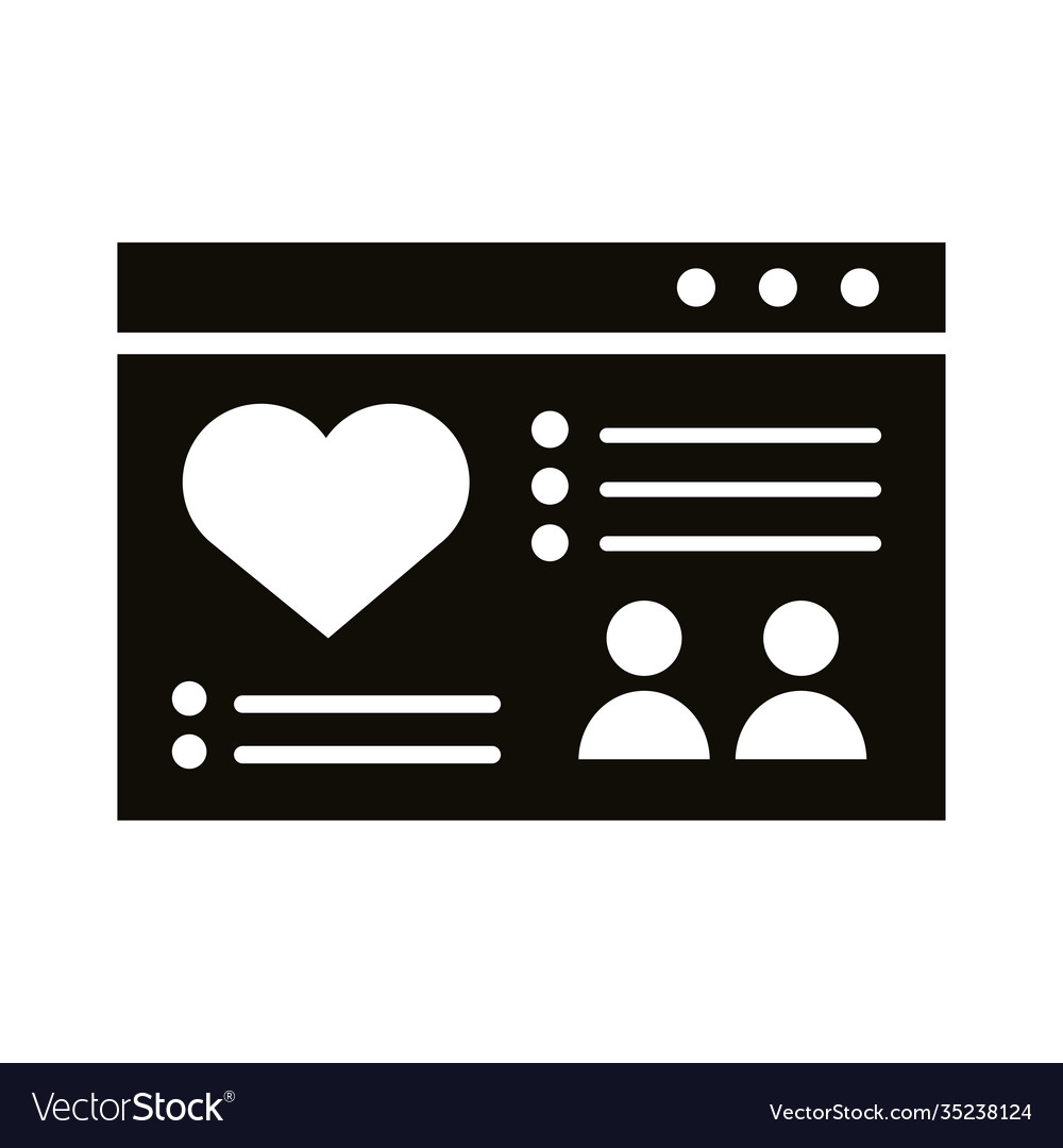 Template webpage with heart block style icon