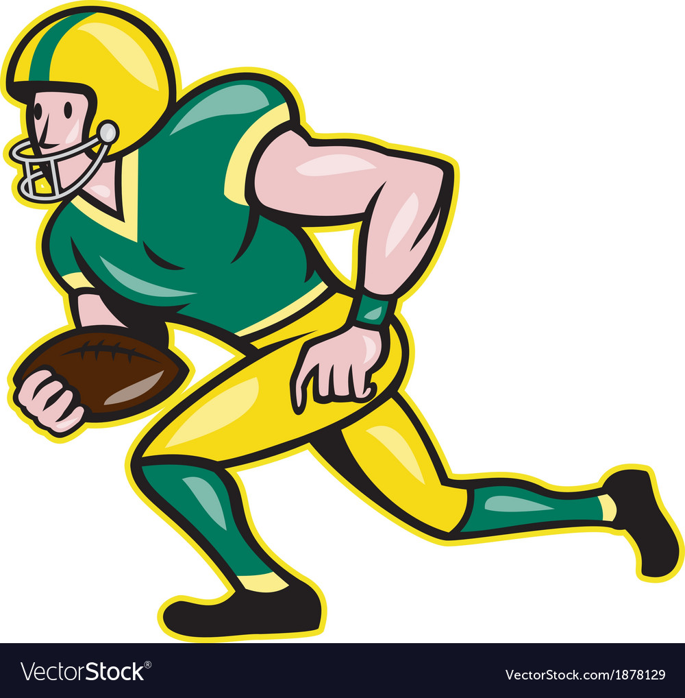 American football wide receiver running ball